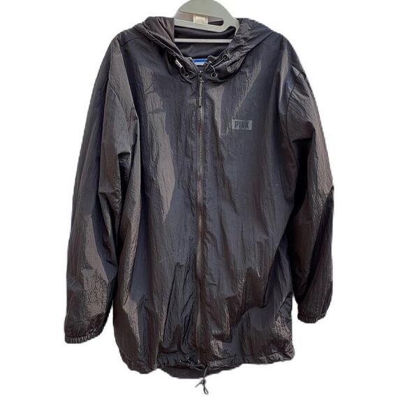 EUC Victoria Secret over sized black lightweight spring jacket Worn 2xs Size M - Picture 1 of 7